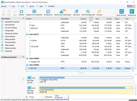EaseUS Partition Master Free for Windows .